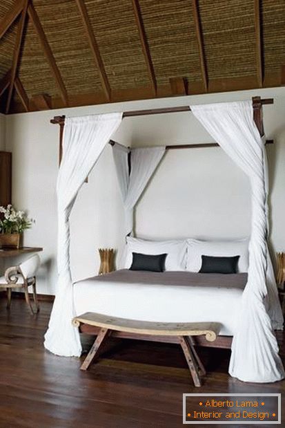 Modern four-poster bed