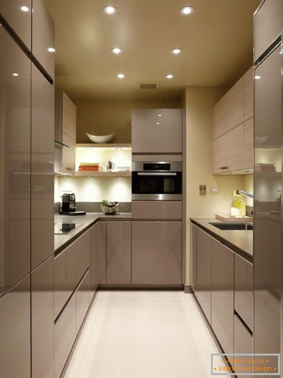 Narrow small kitchen 2015