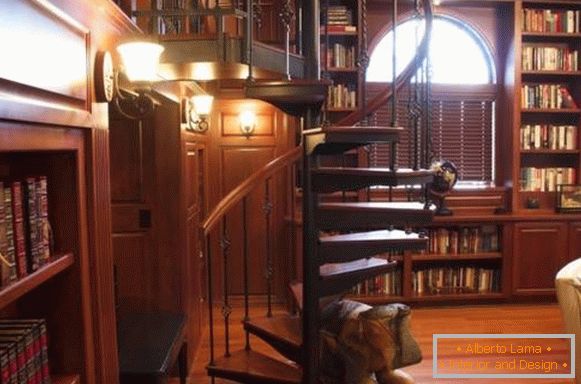 Screw-on forged stairs to the house with wood trim
