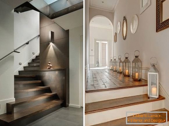 Backlight stairs in the house - photo design ideas