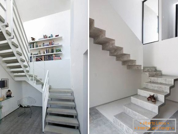 Concrete stairs in private houses - photo in the interior