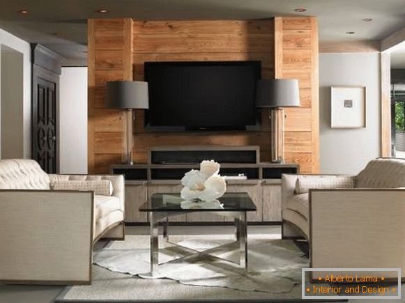 Modern design living room with table lamps