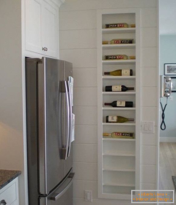 Niche for storing wine in the kitchen