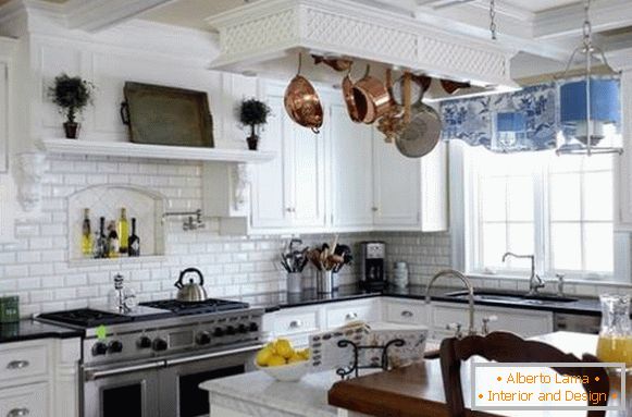 Kitchen design with a niche for bottles