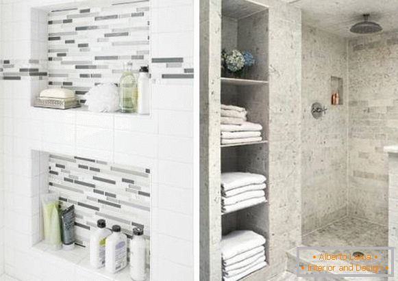 Bathrooms with built-in shelves