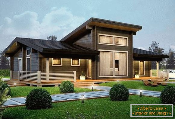 Beautiful wooden one-storey houses, photo 29