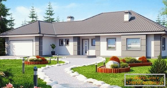 beautiful one-storey houses with garage, photo 79