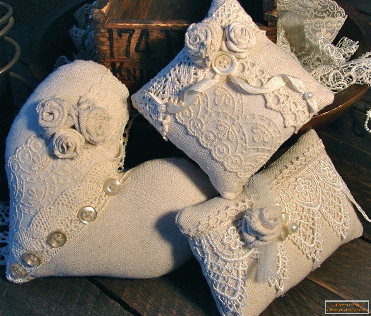 Lacy cushions in the style of Provence
