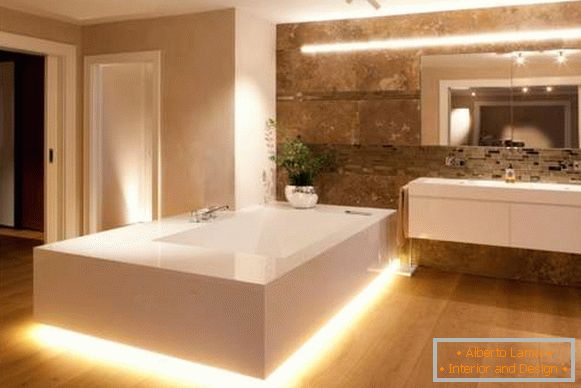 Beautiful bathroom design with built-in LED backlight