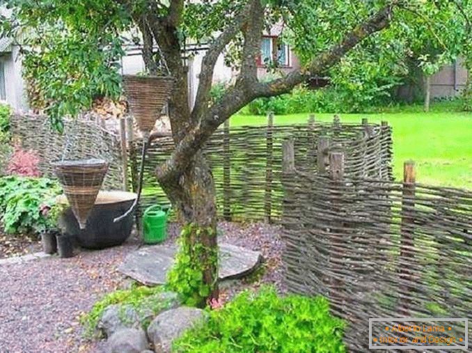 wooden fences for a private house photo