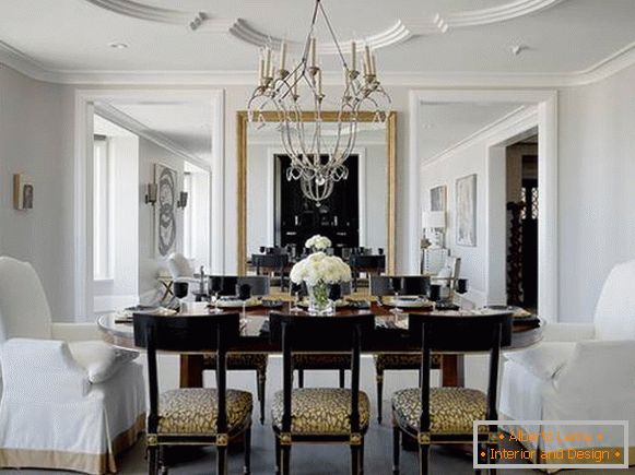 Stucco ceiling and classic chandelier