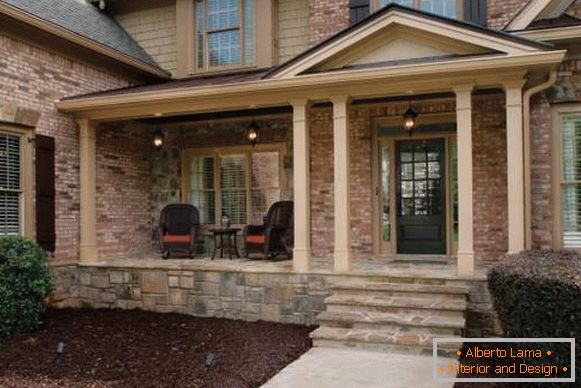 Stone porch in a private house - options and photos