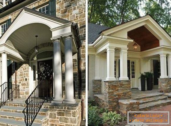 Stone Porch in a private house in a classic style
