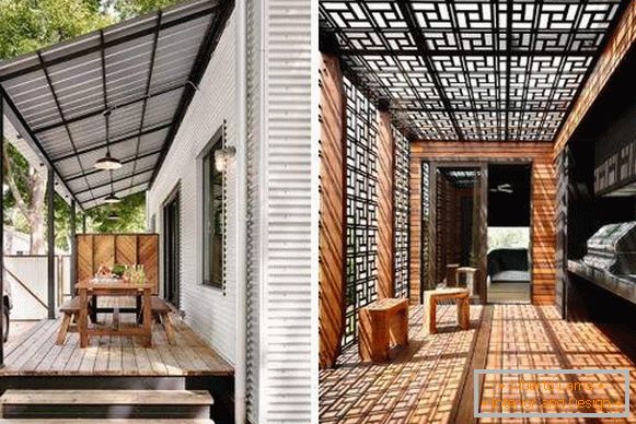 A small porch made of metal - design ideas
