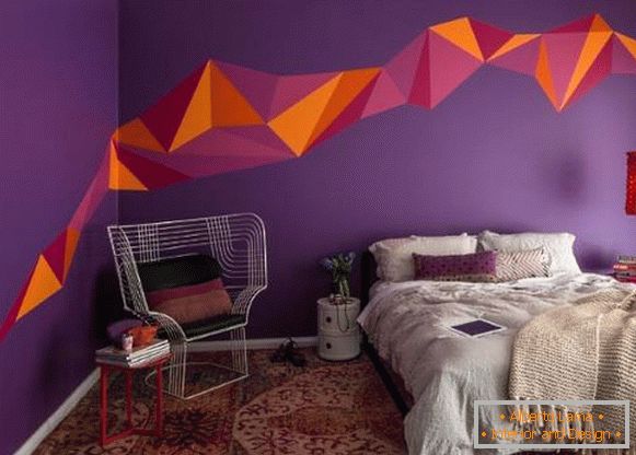 Ideas for painting walls in an apartment in purple