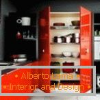 Cabinet with red doors