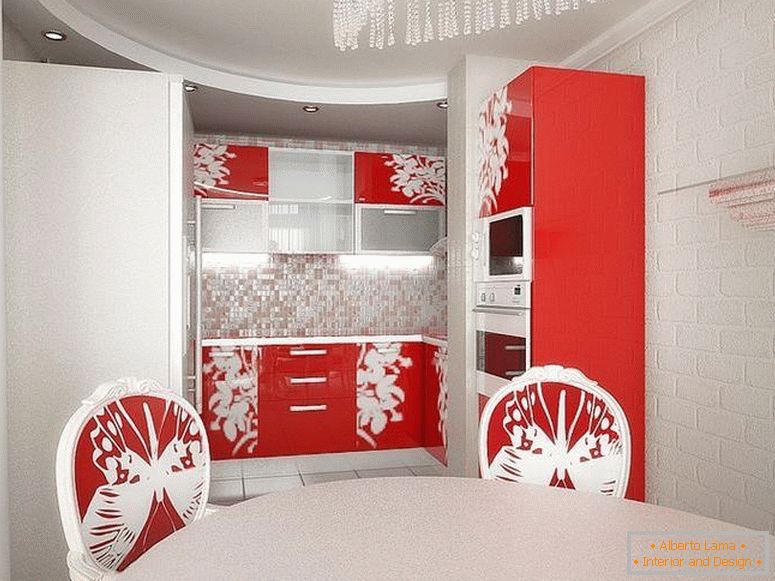 The combination of light interior and red furniture