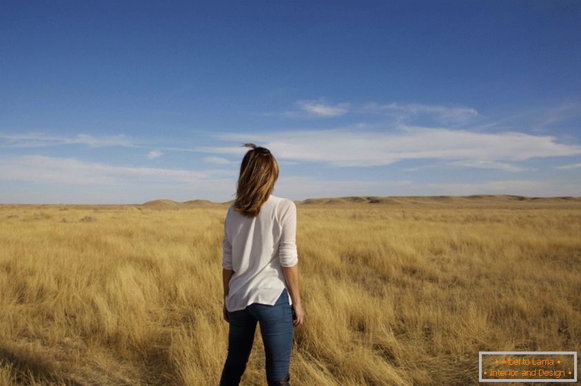 Self-portrait in field