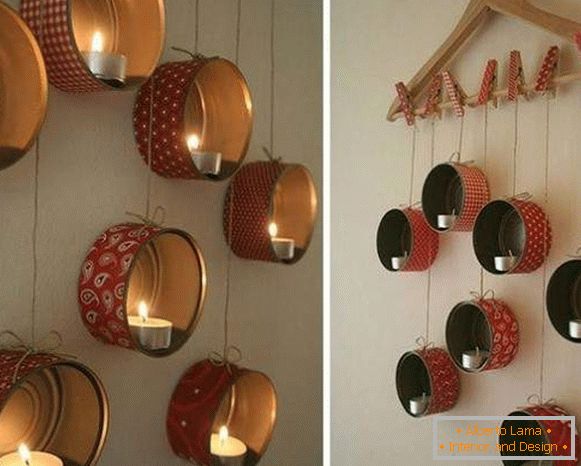 Original ideas for decorating the house with your own hands from tin cans