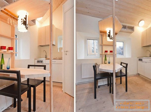 Dining area in a small kitchen