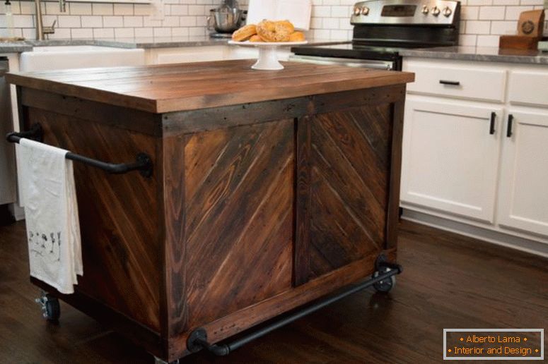 barn-wooden-kitchen-island-with-door-panel-and-black-polished-steel-bar-hanger-with-kitchen-tables-on-wheels-also-kitchen-island-with-wheels