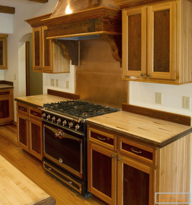 mozaic-teak-wood-kitchen-cabinets-design-ideas-for-small-space-with-futuristic-wooden-range-hood-and-bevel-edge-countertops-style-plus-fascinating-backsplash-as-well-as-types-of-wood-for-kitchen-cabin