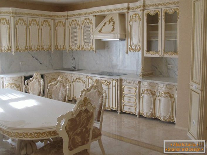 Small kitchen in baroque style.