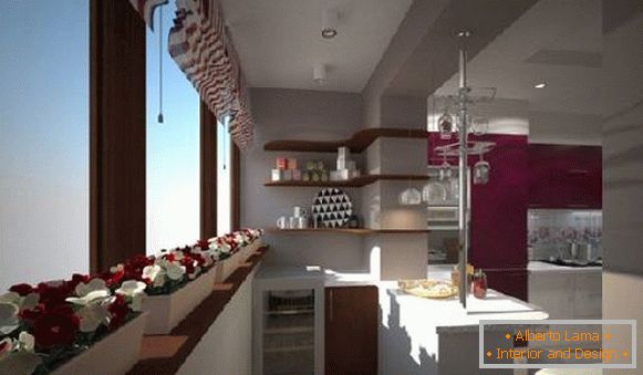 kitchen design with balcony, photo 3