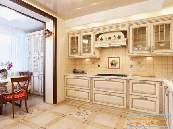 kitchen design combined with a balcony, photo 24