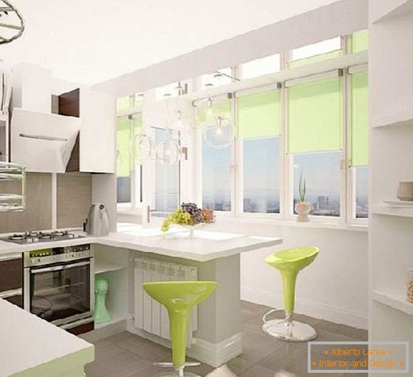 kitchen design with balcony 9 sq.m., photo 6