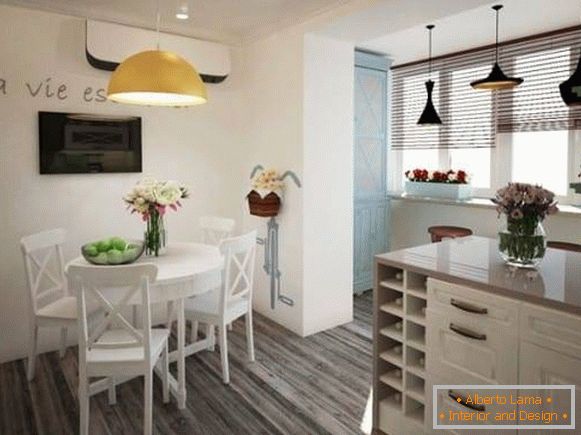 kitchen design with access to the balcony, photo 7