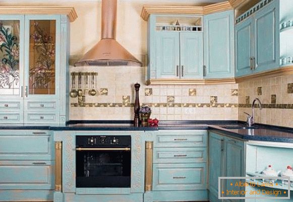 Blue furniture for kitchen Provence