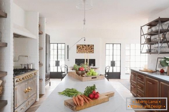 A large modern kitchen in the spirit of Provence