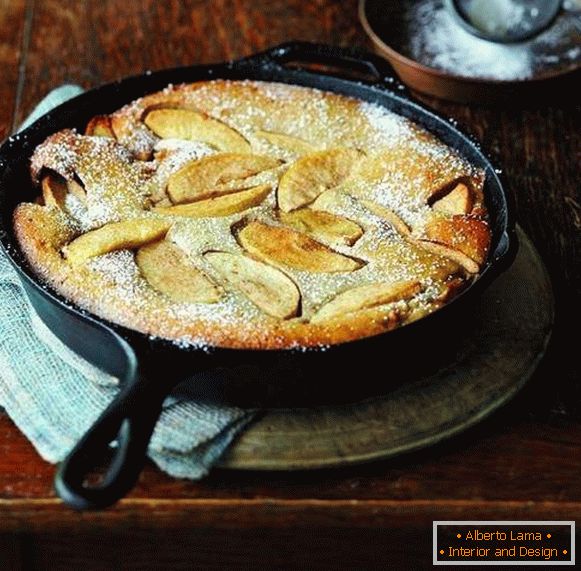 Cast-iron frying pan for pancakes and pies