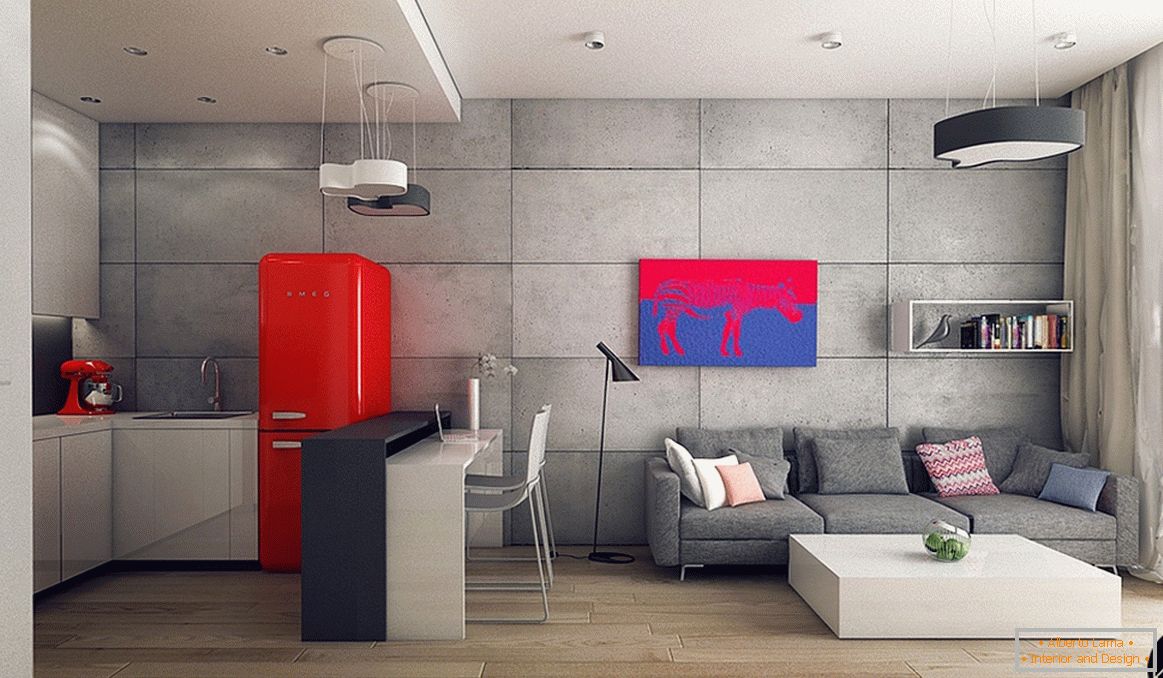 Interior design studio apartment from Kaeel Group