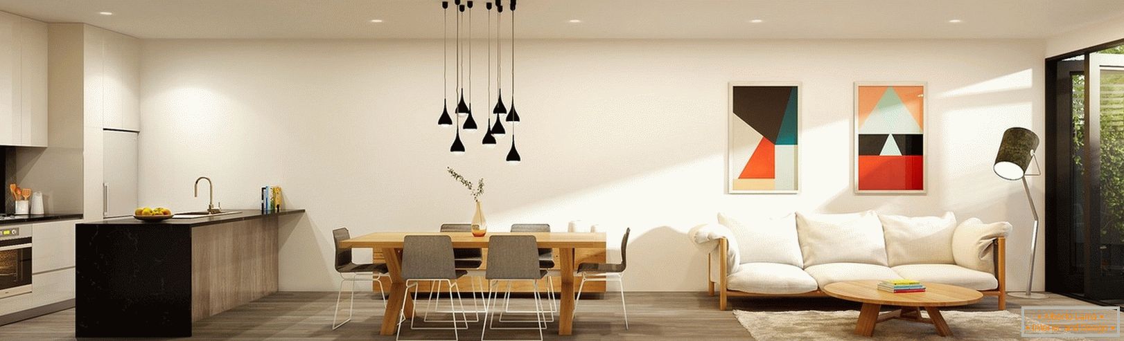 Interior design studio apartment from Lushviz
