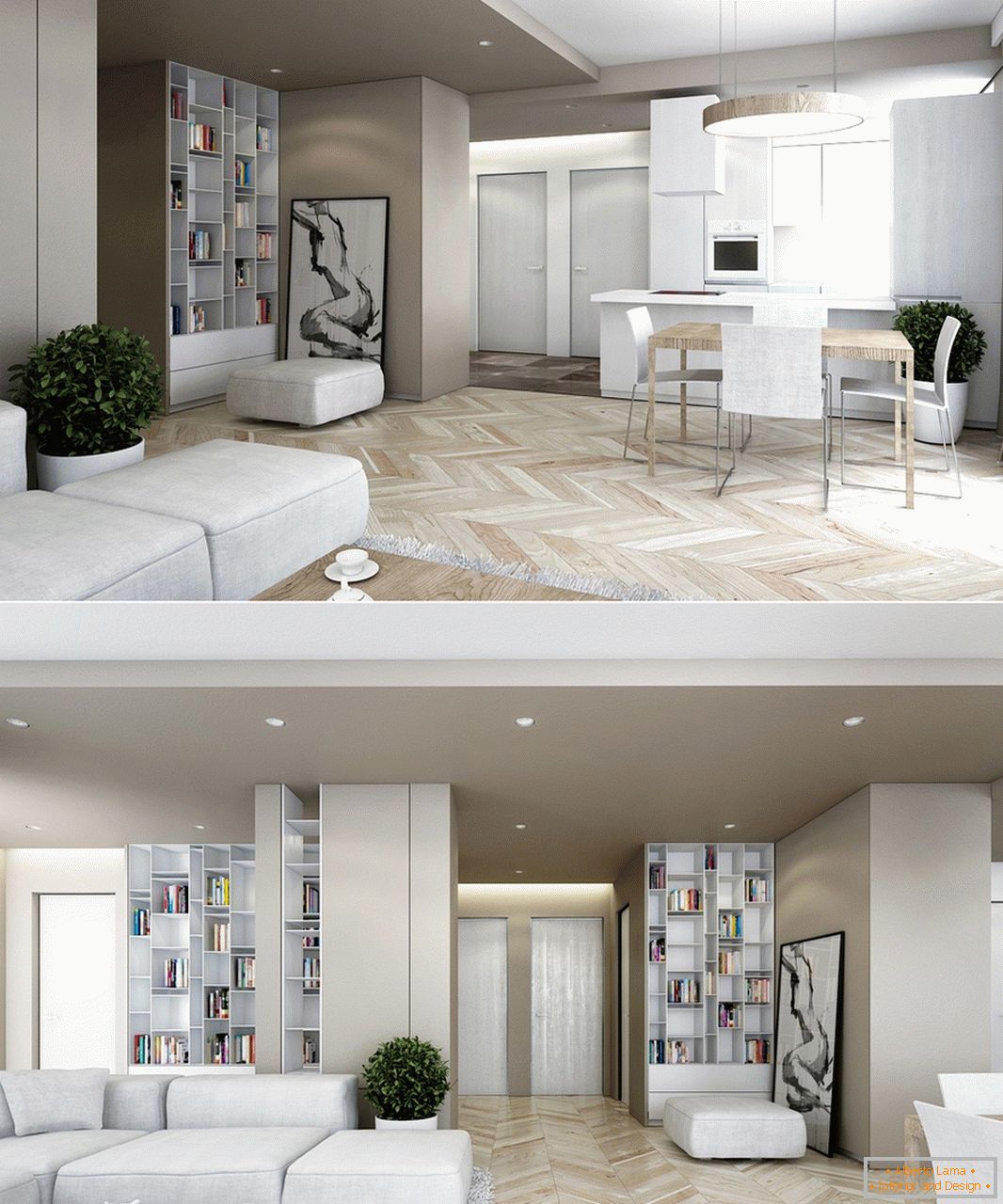 Interior design studio apartment from Kaeel Group