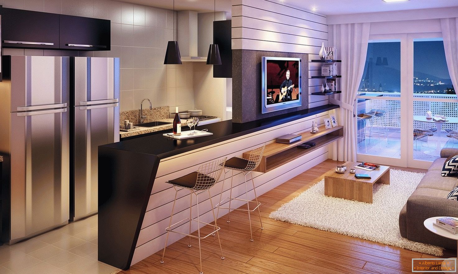 Interior design studio apartment from Imagine3D