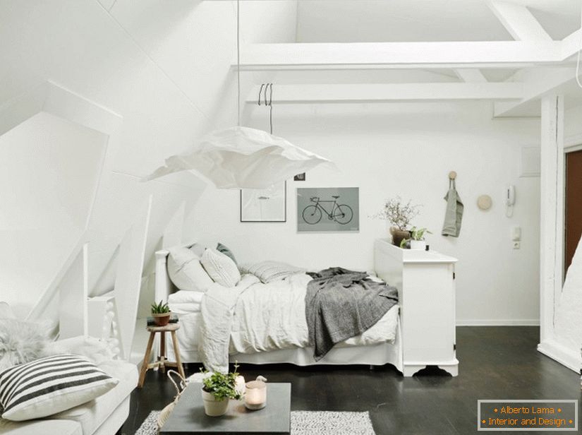 Interior of a bedroom in Sweden
