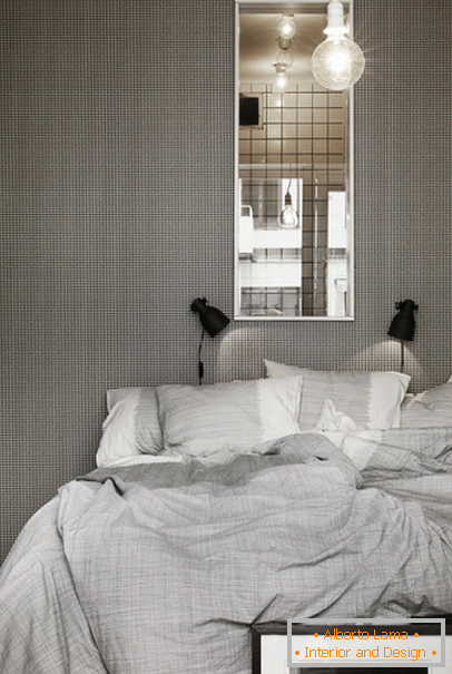 Gray walls in the bedroom