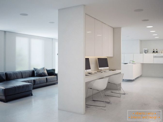 Studio apartment in white color