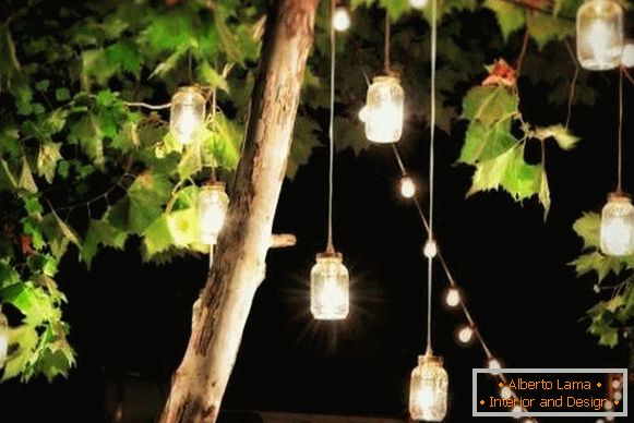 Lamps for landscape design of a private house with their own hands - photo