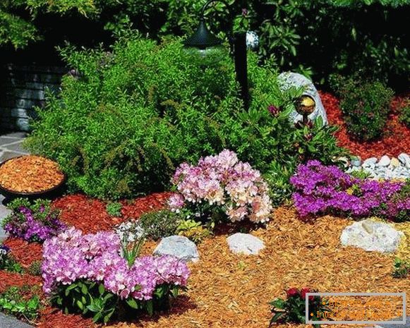 Landscape of the yard of a private house with own hands - photo of rubble