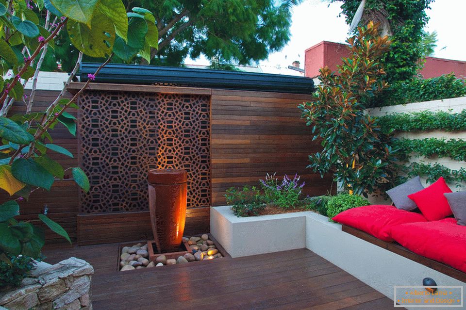 Soft cushions on the terrace