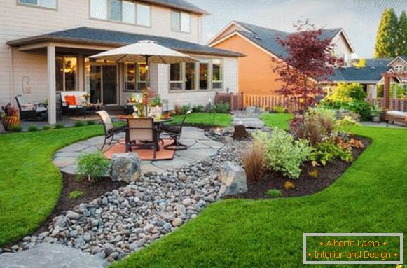 Landscaping of the courtyard of a private house, photo 25