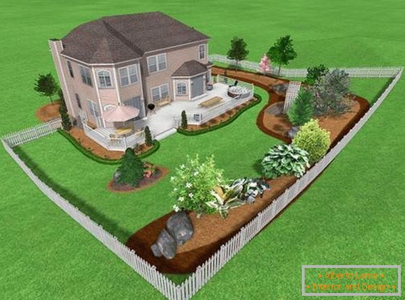 Landscaping of a country house 15 hundred parts - photo of the project