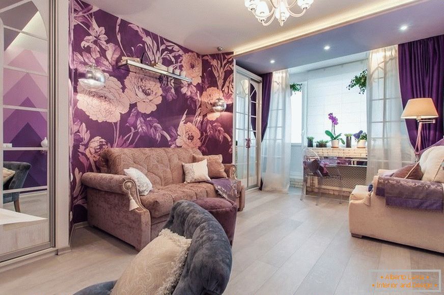 Interior in lavender color