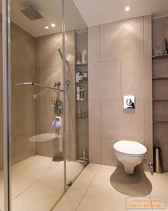 Bathroom interior in pastel colors