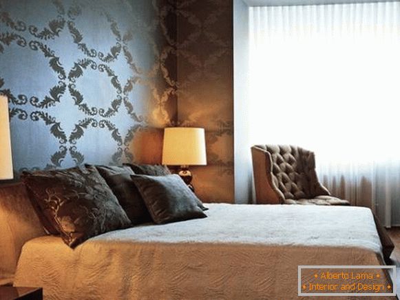Luxury wallpaper for bedroom in glitter metal