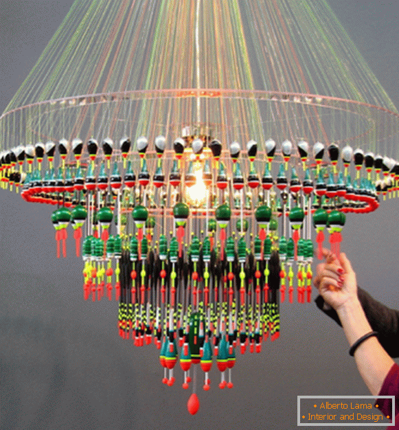 chandelier in the kitchen with your own hands from beads